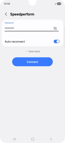 Key in the password for the WiFi network and press Connect.