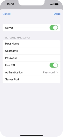 Press the indicator next to 'Use SSL' to turn off the function.