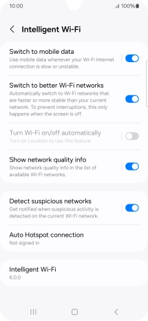 Press the indicator next to 'Switch to mobile data' to turn the function on or off.