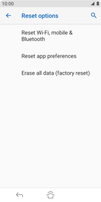 Press Erase all data (factory reset).