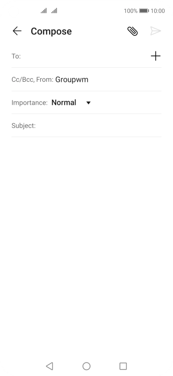 Press the field next to 'To:' and key in the first letters of the recipient's name. Press the field next to 'To:' and key in the first letters of the recipient's name.