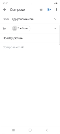 Press the text input field and write the text for your email.