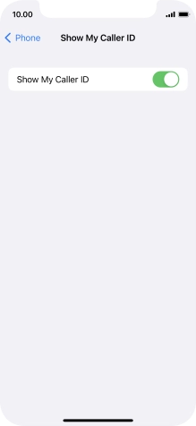Press the indicator next to 'Show My Caller ID' to turn the function on or off.