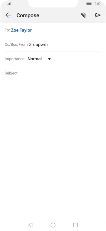 Press the field next to 'Subject' and key in the required subject.