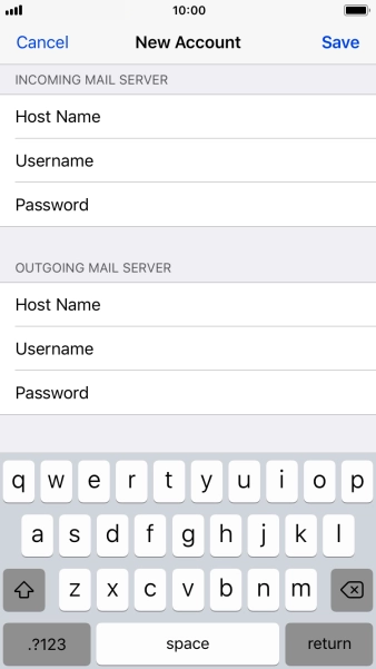Press Save. Your email account has now been set up. To select more settings for incoming and outgoing server, proceed with the following steps. Press Save. Your email account has now been set up. To select more settings for incoming and outgoing server, proceed with the following steps.