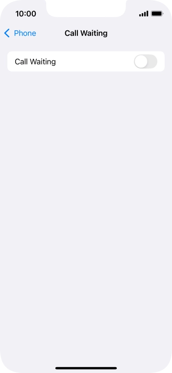 Press the indicator next to 'Call Waiting' to turn the function on or off.