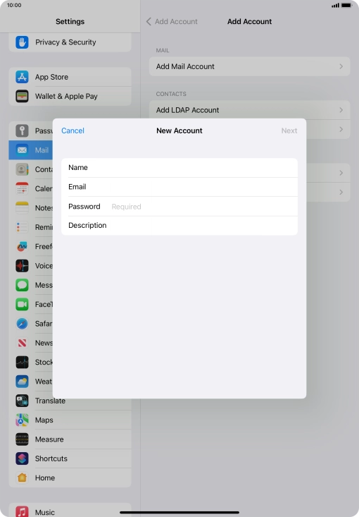 Press Password and key in the password for your email account. Press Password and key in the password for your email account.