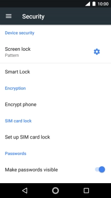 Press Screen lock and key in the current phone lock code.