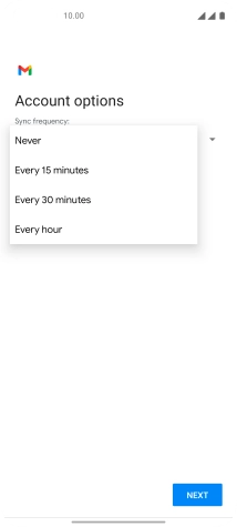 Press the required setting.