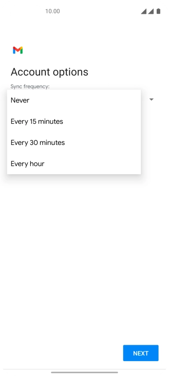 Press the required setting.
