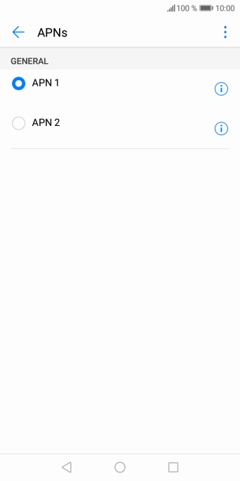 Press the field next to the required data connection to activate it.