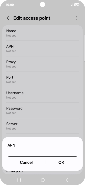Key in mobile.o2.co.uk and press OK.