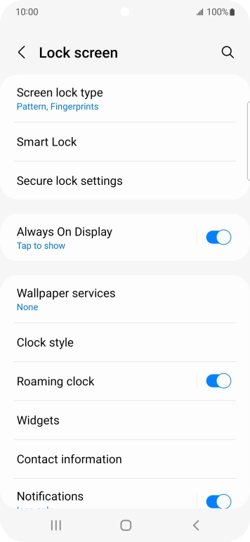 Press Screen lock type and key in the additional lock code you created earlier.