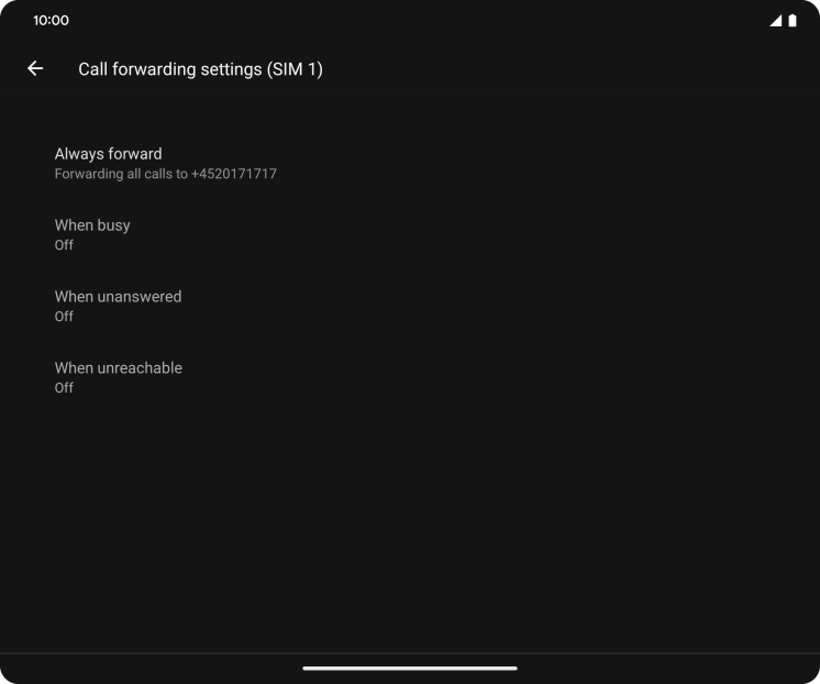 Press the required divert type.