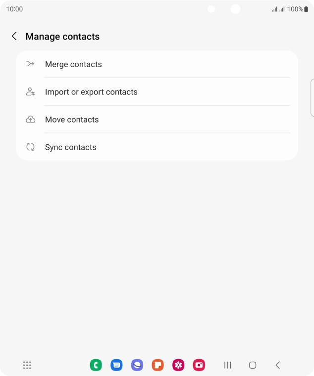 Press Import or export contacts.