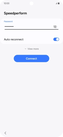 Key in the password for the WiFi network and press Connect.