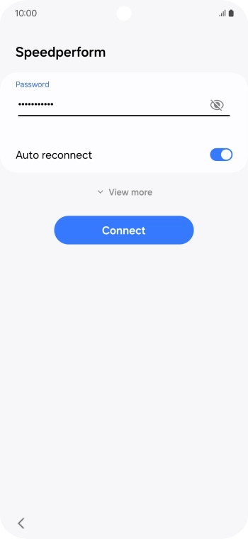 Key in the password for the WiFi network and press Connect.