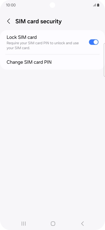 Press the indicator next to 'Lock SIM card' to turn the function on or off.