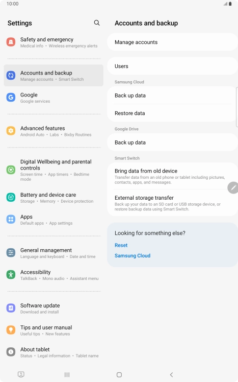 Press Manage accounts. Press Manage accounts.