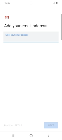 Press the field below 'Enter your email address' and key in your email address.