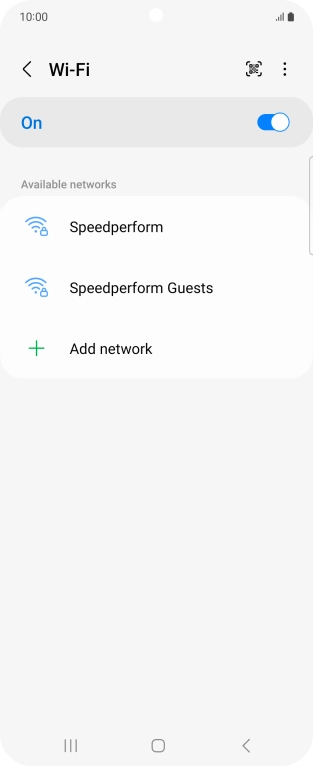Press the required WiFi network.