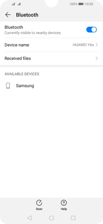 Press the required Bluetooth device and follow the instructions on the screen to pair the device with your phone.