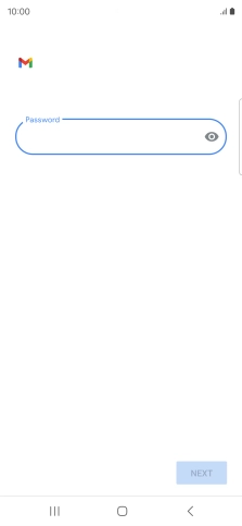 Press the field below 'Password' and key in the password for your email account.