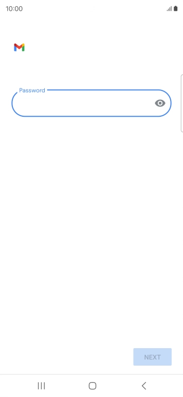 Press the field below 'Password' and key in the password for your email account.