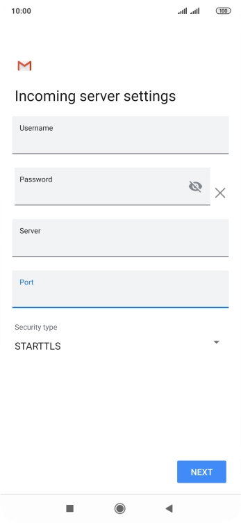 Press the drop down list below 'Security type'. Press the drop down list below 'Security type'.