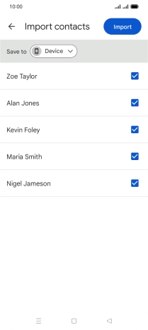 Press the fields next to the required contacts.
