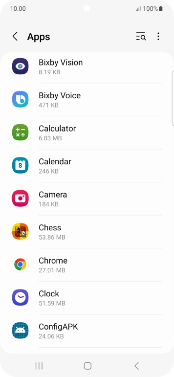 Press the required app.