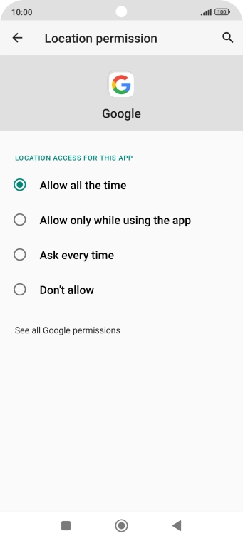 Press the required setting. Press the required setting.