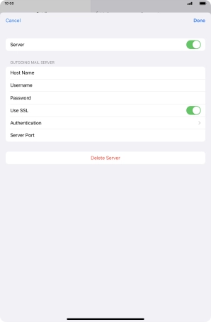 Press the indicator next to 'Use SSL' to turn off the function.