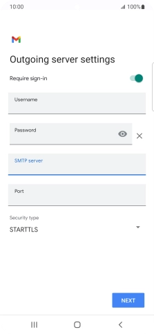 Press the field below 'Port' and key in 25.