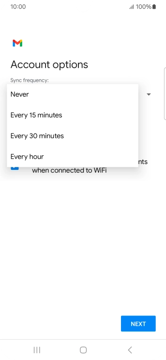 Press the required setting. Press the required setting.
