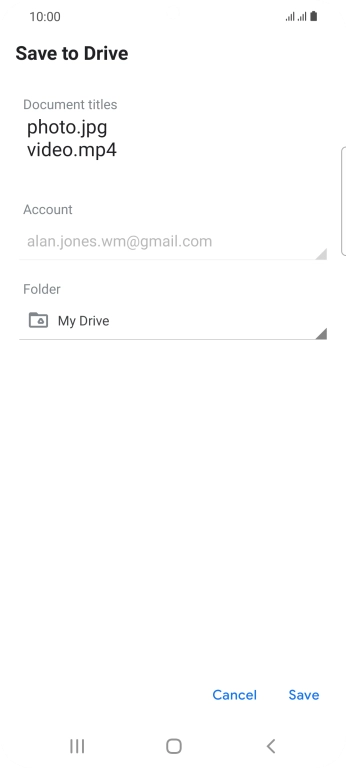 Press the field below 'Folder' and go to the required folder.
