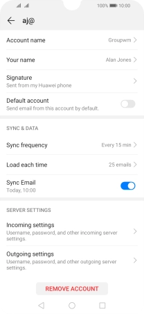 Press Account name and key in the required name.