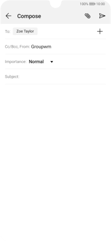 Press the field next to 'Subject:' and key in the required subject.