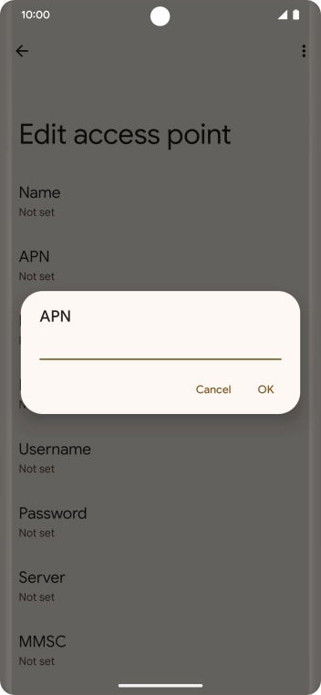 Key in wap.o2.co.uk and press OK.