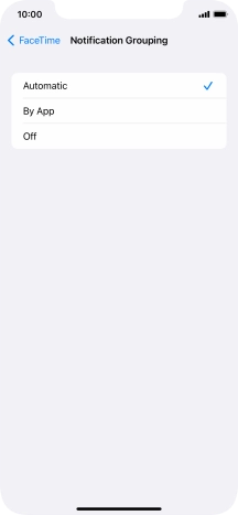 Press the required setting.
