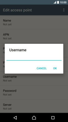 Key in o2wap and press OK.