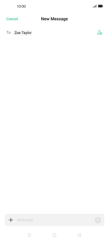 Press the text input field and write the text for your text message.
