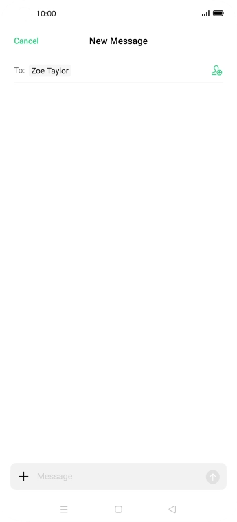 Press the text input field and write the text for your text message.