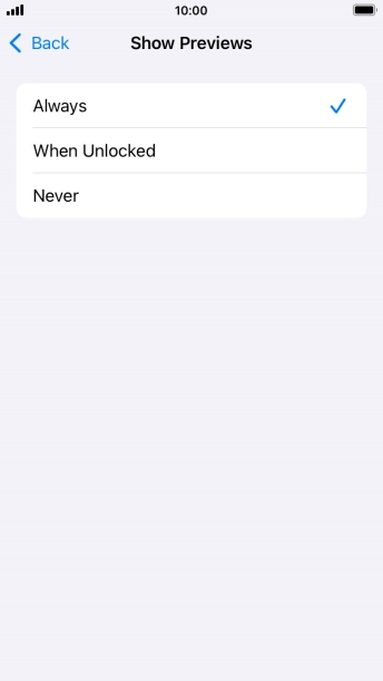 To select notification preview on the lock screen, press Always. To select notification preview on the lock screen, press Always.