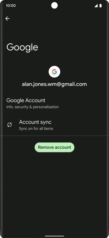 Press Account sync.