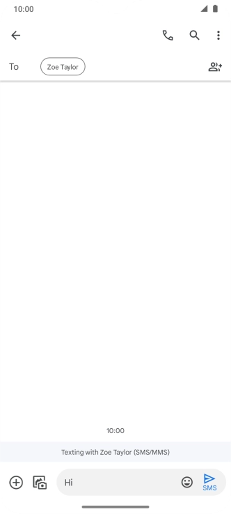 Press the send icon when you've finished your text message.