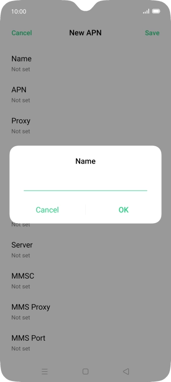 Key in O2 UK Internet and press OK.