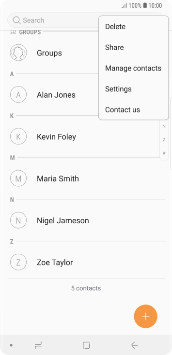 Press Manage contacts.