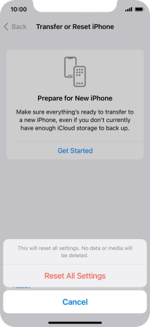 Press Reset All Settings.