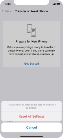 Press Reset All Settings.